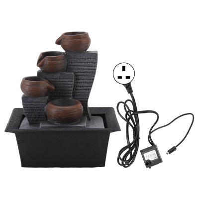 Stolní vodní fontána s barevným světlem Pryskyřičný proces Stolní vodopádová ozdoba pro domov, pracovnu