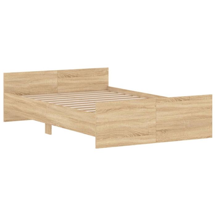 VidaXL Cadre de lit tête de lit et pied de lit chêne sonoma 120x190 cm 3203777