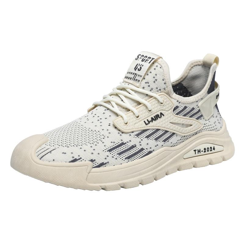 Running Shoes New Men's Shoes Large Size Spring and Autumn Fashion Casual Fly-woven Versatile Breathable Running Sports Trendy Shoes