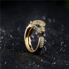Fashion Full CZ Inlaid Animal Ring Opening Personality Unisex Ring Party Jewelry Gift Dropshipping