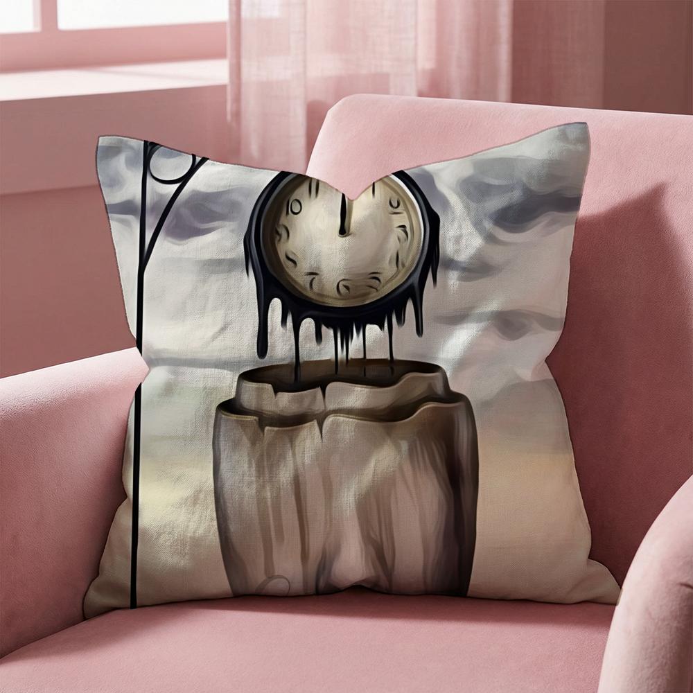 S-Salvador Dali Cushion Cover Multi-Scene Pillow Cover for Home & Car - Reversible, Soft & Durable for Daily Use