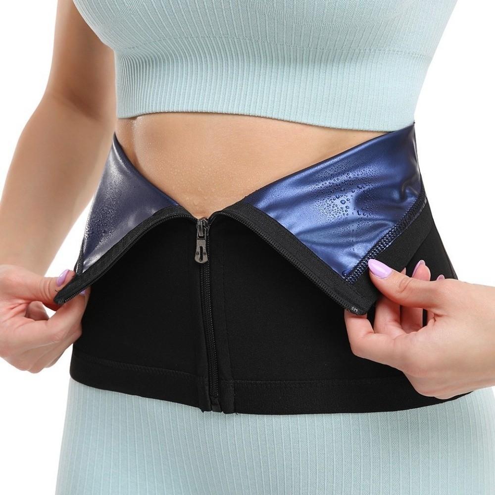 Fat Burning Zipper Waist Slimming Belt Belly Sweat Workout Fitness Shapewear  Women