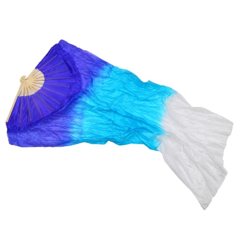 Všestranné závoje na břišní tanec z umělého hedvábí Dlouhé skládací vějíře pro soutěže a lekce Taneční vějíř Perfektní pro studia