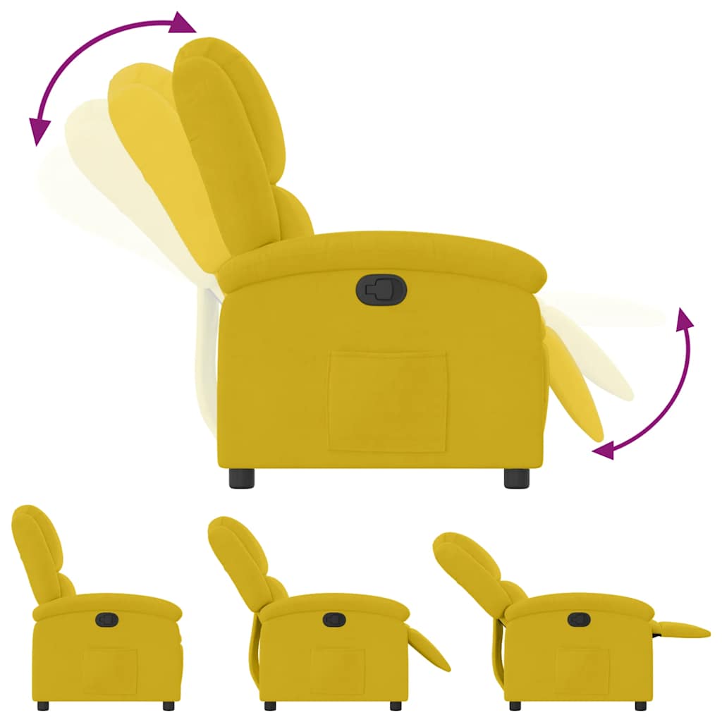 Vidaxl Foldable Armchair, Yellow, Upholstered In Velvet
