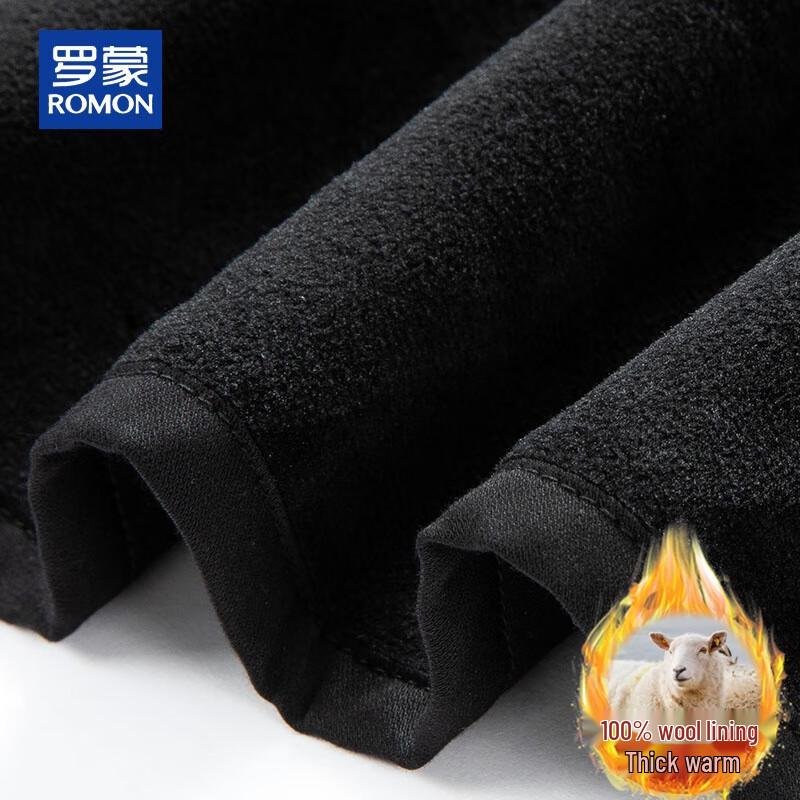 ROMON Men's 100% Wool Filled Thickened Warm Long-Sleeve Shirt Jacket