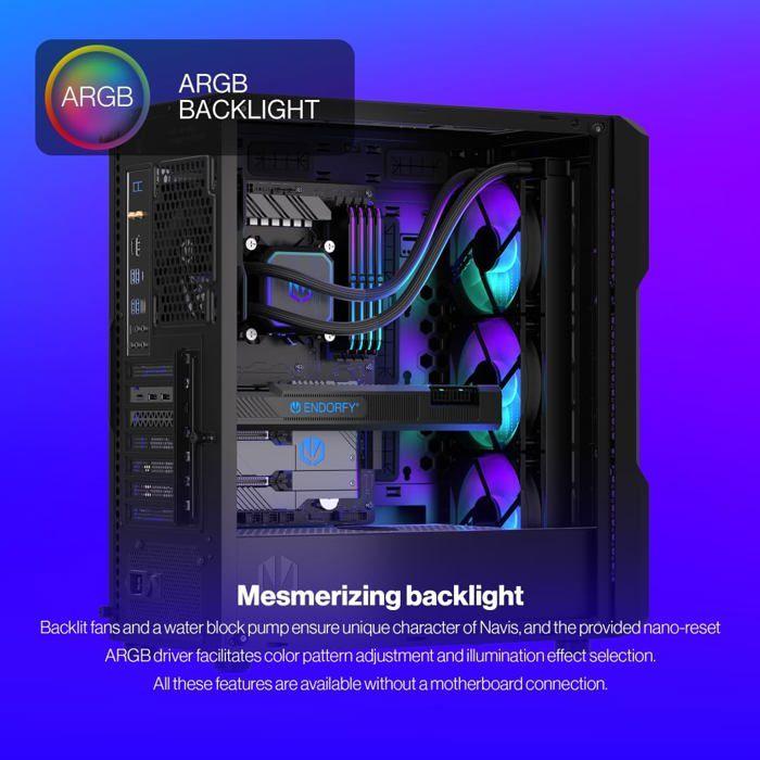 Refroidissement aio-cpu - endorfy - navis f360 - 360 mm - argb - hautes performances