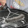 Long Handle Barbecue Cleaning Brush Triangle Grill Cleaning Steel Brush Multi-Function   Camping