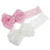 Babyflicka Barn Småbarn Faux Pärla Pannband Rosett Spets Hårband Blomma Huvudbonad