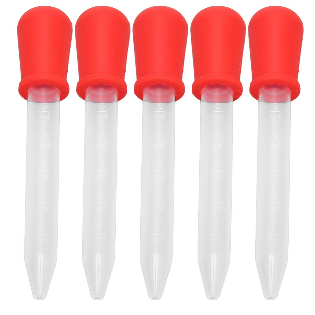 5Pcs Transfer Pipettes 5ml Silicone Material Easy Cleaning Making Disposable   Dropper
