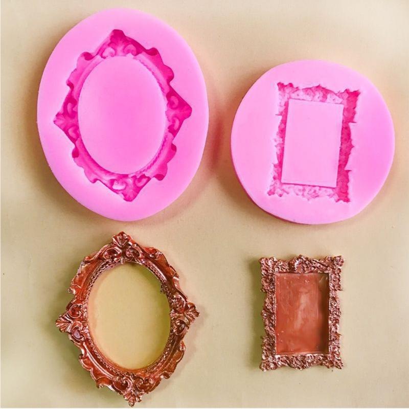 Forme Cadre Photo Moules en Silicone pour Bougies Moules en Résine Époxy pour Bougies Savon Chocolat Bonbon Fondant Moules à Savon en Silicone