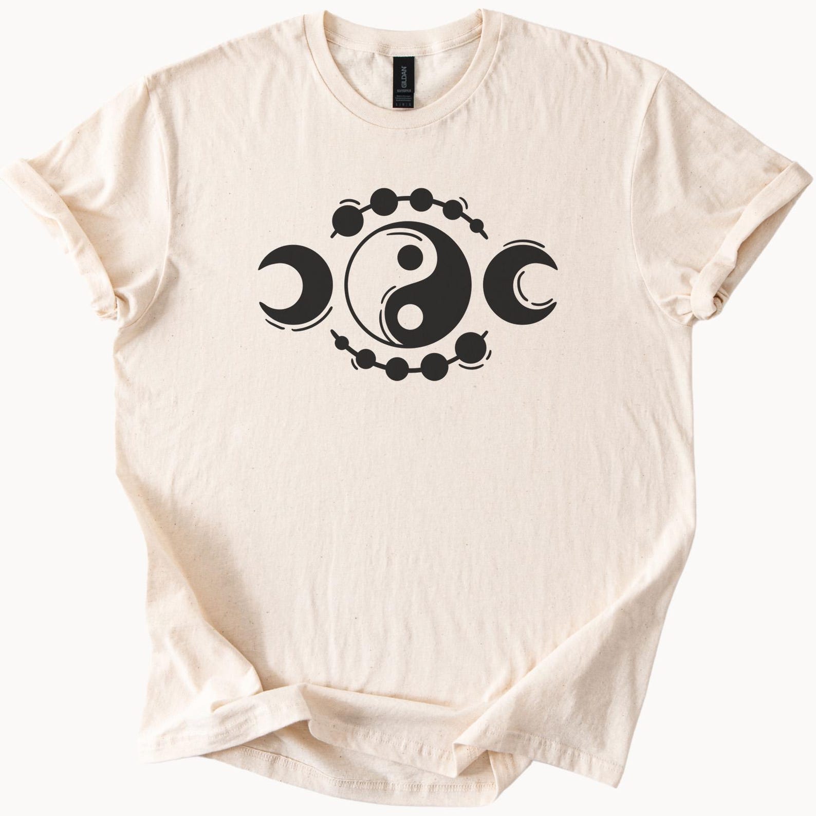 Yin Yang Moon Phases TShirt Celestial Graphic Tee Witchy Shirt Spiritual Clothing 110