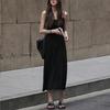 Striped Suspender Dress for Women In Summer Latest Versatile Slim Fit Slim Vest Mid-length Skirt