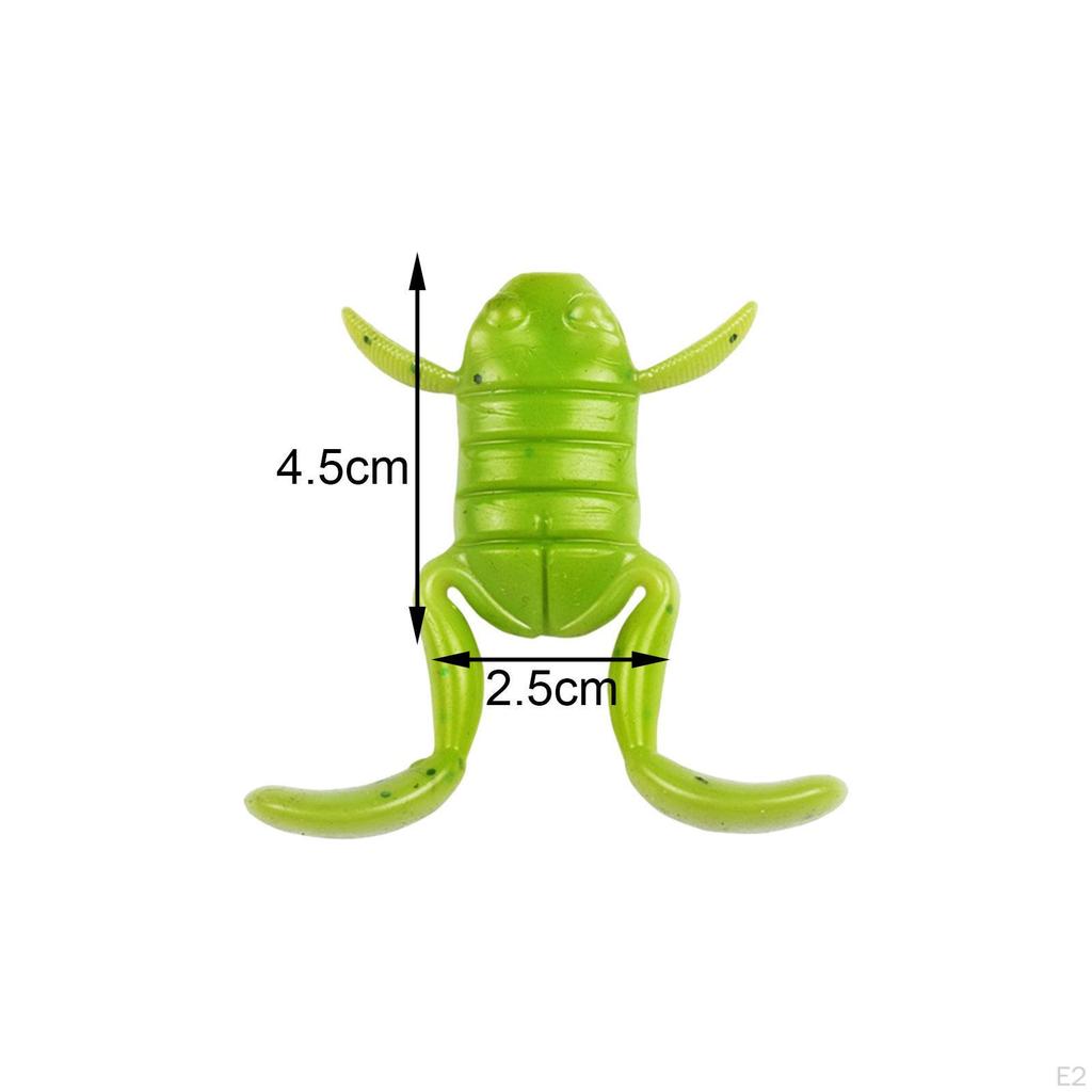 4 Pieces Soft Fishing Lures Bait Artificial Baits Topwater Frog for Walleye, Crappie,