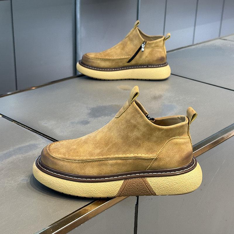 Martin boots spring and autumn new breathable leather surface platform retro casual shoes trendy shoes cr