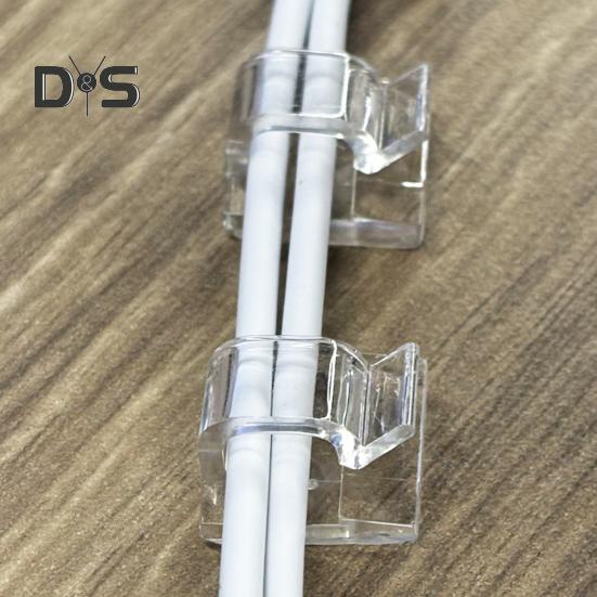 60Pcs Adhesive Cord Organizer Hooks Sticky Wire Holders Mini Size Multipurpose Transparent Cable Management Clips