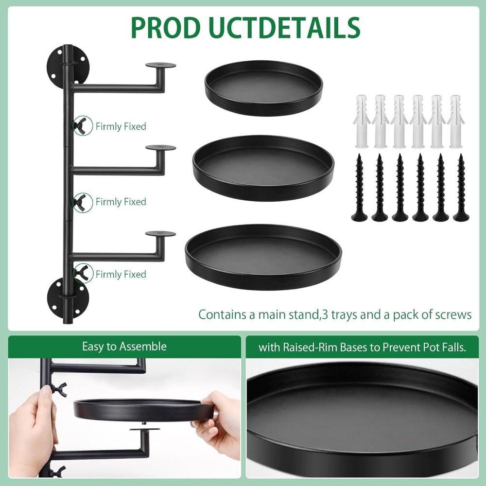 Green Plant Potted Three layers of plant support Waterproof Metal plant frame  Home