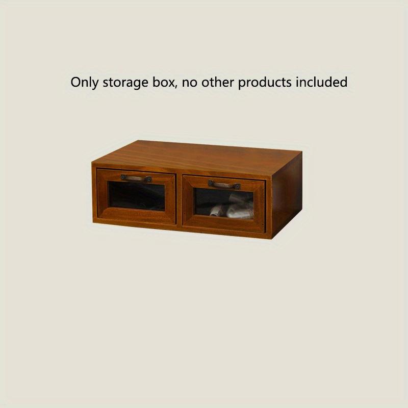 Single/Double Drawer1pc Solid Wood Retro Desktop Storage Box,Cosmetics&Office supplies&Jewelry Desk Storage Rack Suitable For Weddings, Mother's Day.
