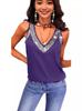 2024 Summer, Cross-border New Women's Clothing, Solid Color V-neck Beads Shiny, Sleeveless Vest T-shirt Top