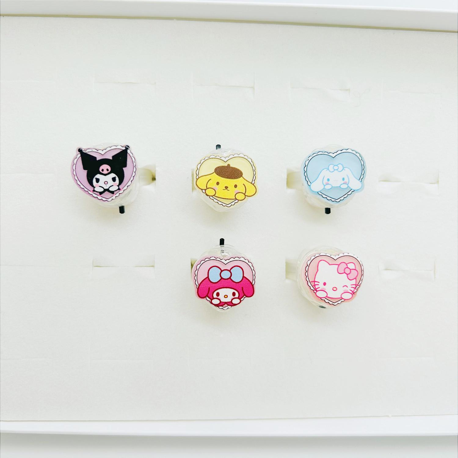 New Cartoon Glitter Kuromi Luminous Ring for Kids
