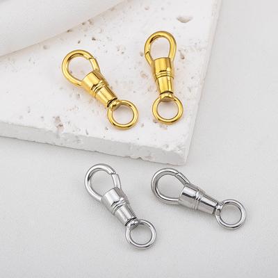 18K Gold Plated Stainless Steel Bag Key Chain Hook Clasps Lobster Clasp Hooks Connectors DIY Jewelry Making Supplies Accessories