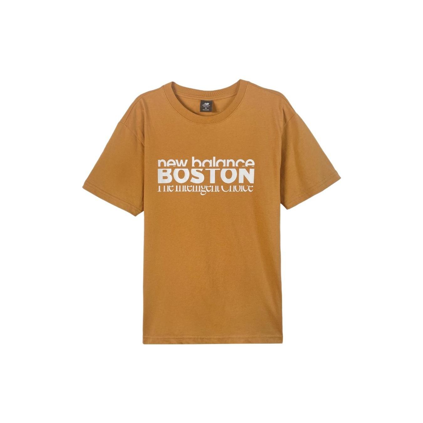 New Balance Boston Print T-Shirt Asia Sizing Orange White Men s AMT23308-RIL XXL