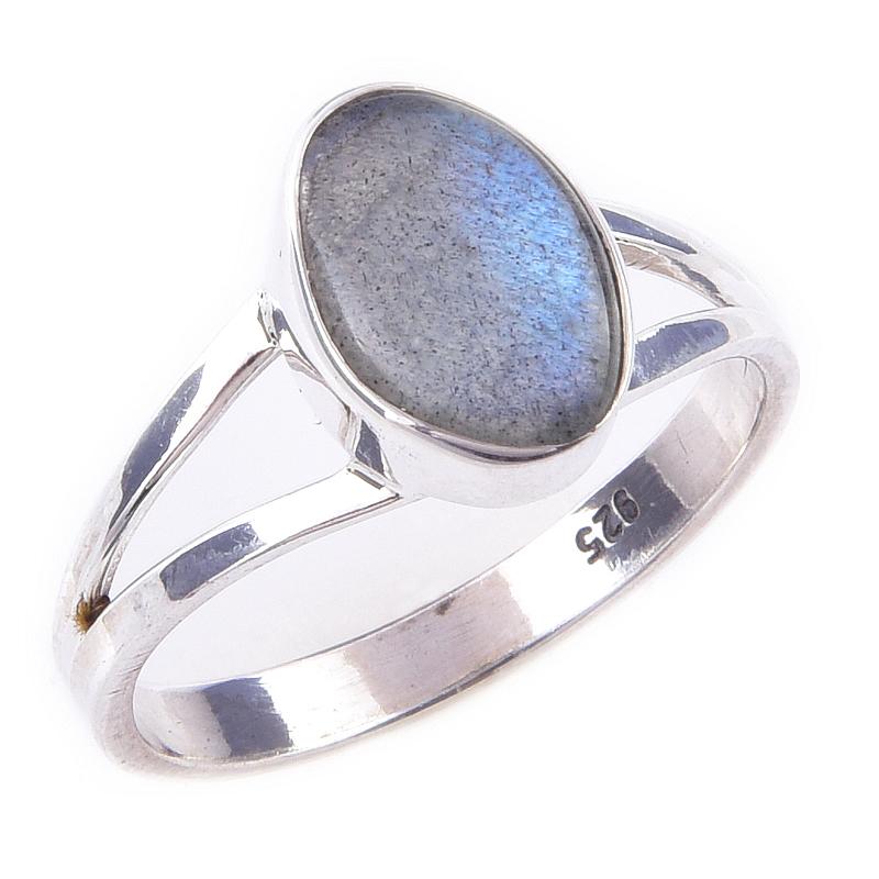 Natural Labradorite Gemstone Handmade 925 Solid Sterling Silver Ring Size 7 F0Q39
