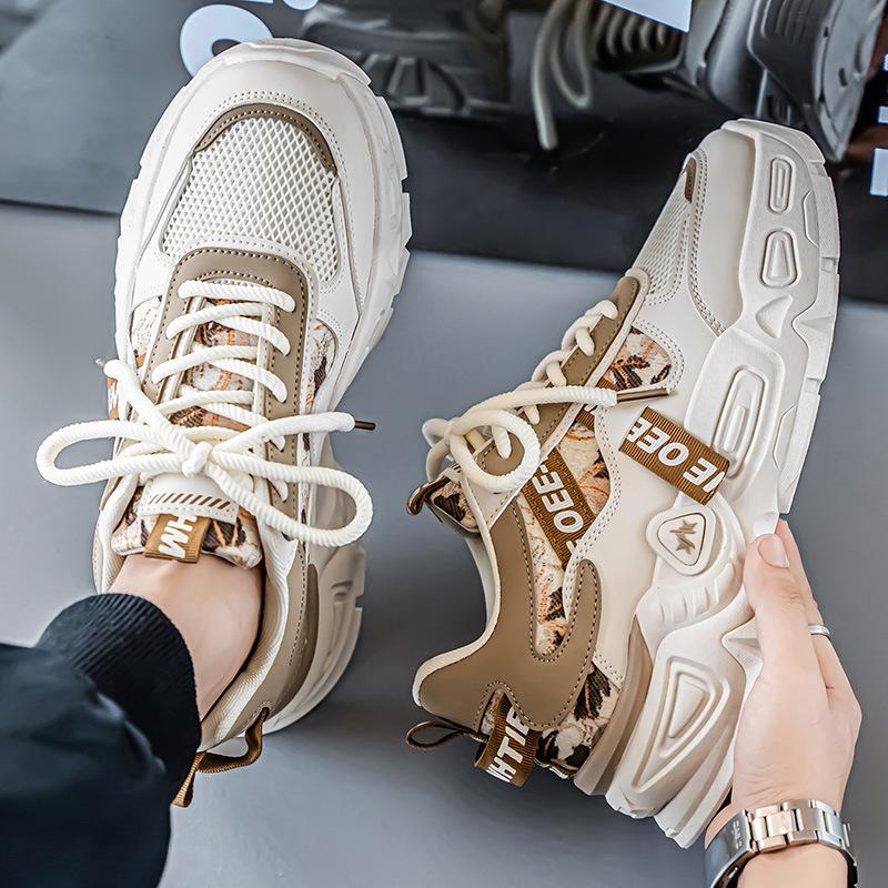 

Men s shoes new summer mesh breathable youth sports and leisure thick-soled trendy shoes soft-soled shoes 39