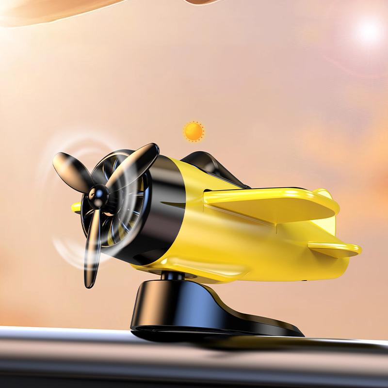 Solarbetriebenes rotierendes Flugzeug-Armaturenbrett-Dekor, Kreative Auto-Innenraumdekoration, Für Luftfahrt-Enthusiasten, Auto-Armaturenbrett-Dekor