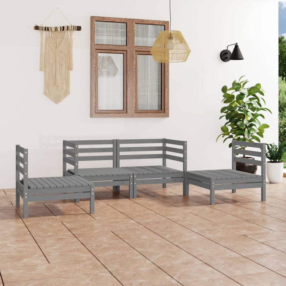 Salon de jardin 4 pcs  Bois de pin massif