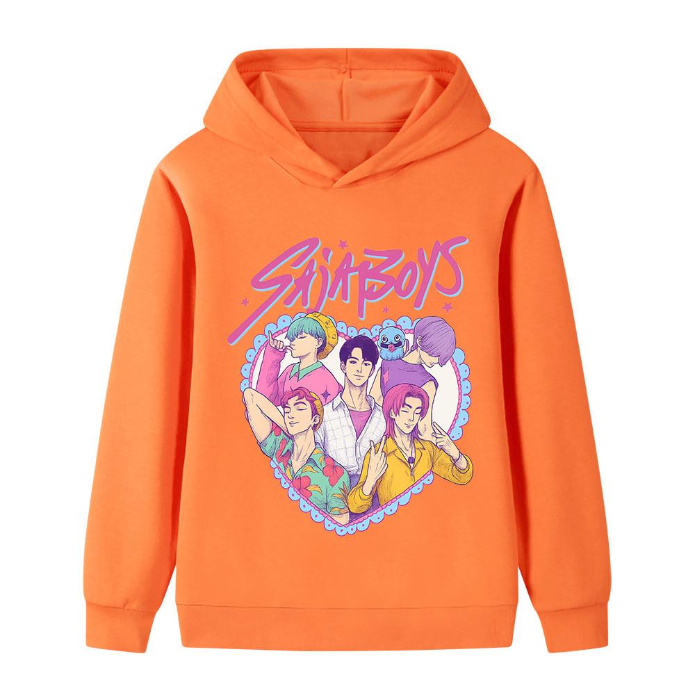 B1212 Kids Boys Girls Sajaboys Kpop Rumi Zoey Mira Print Long Sleeves Hoodie