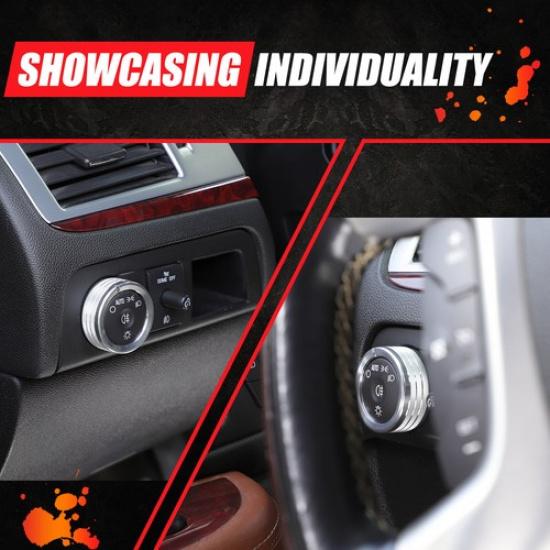 Silver Headlight Switch Knob Cover Trim Ring For Cadillac Escalade 2006-14