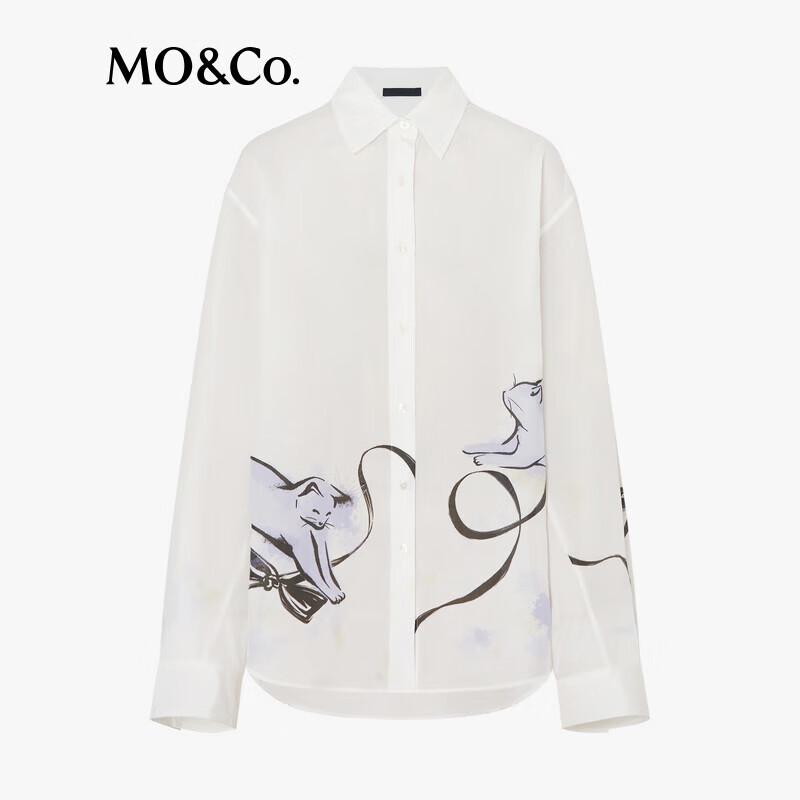 MO&Co. Cute Kitten Print Relaxed Fit Shirt