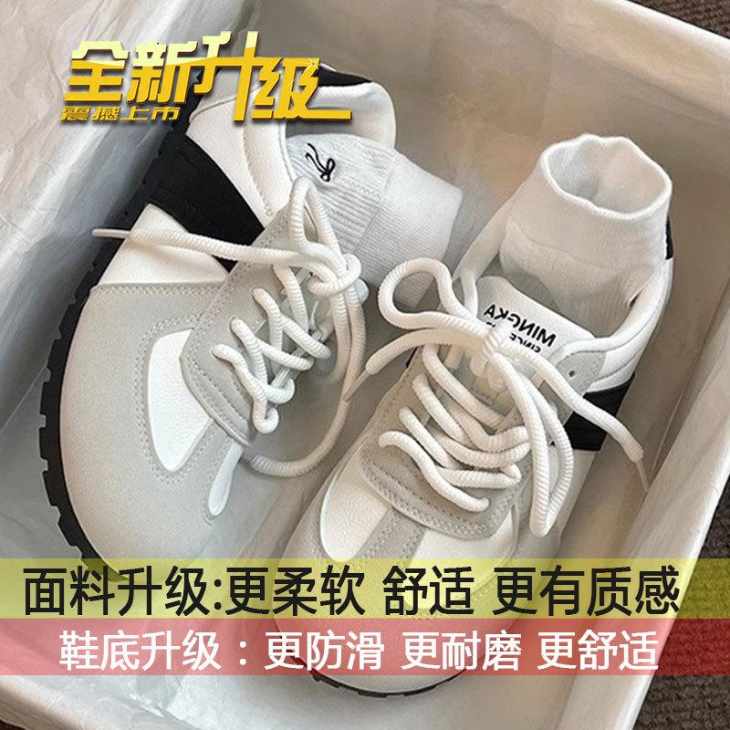 

Retro commuter casual shoes women s 2025 new spring and autumn light sports board shoes round head flat bottom puff women s German training shoes 35