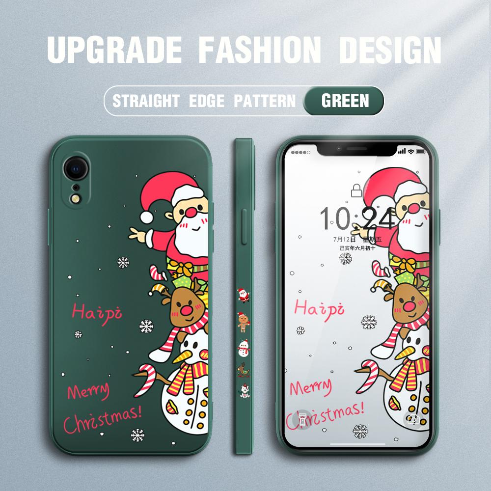 Kreslené vánoční vánoční pouzdro na telefon Redmi Xiaomi POCO Note 10 Pro 9 9A 9T 10C 8 7 11 Lite 5G X3 M3 Square Edge Soft Full Camera Protect Cover Case