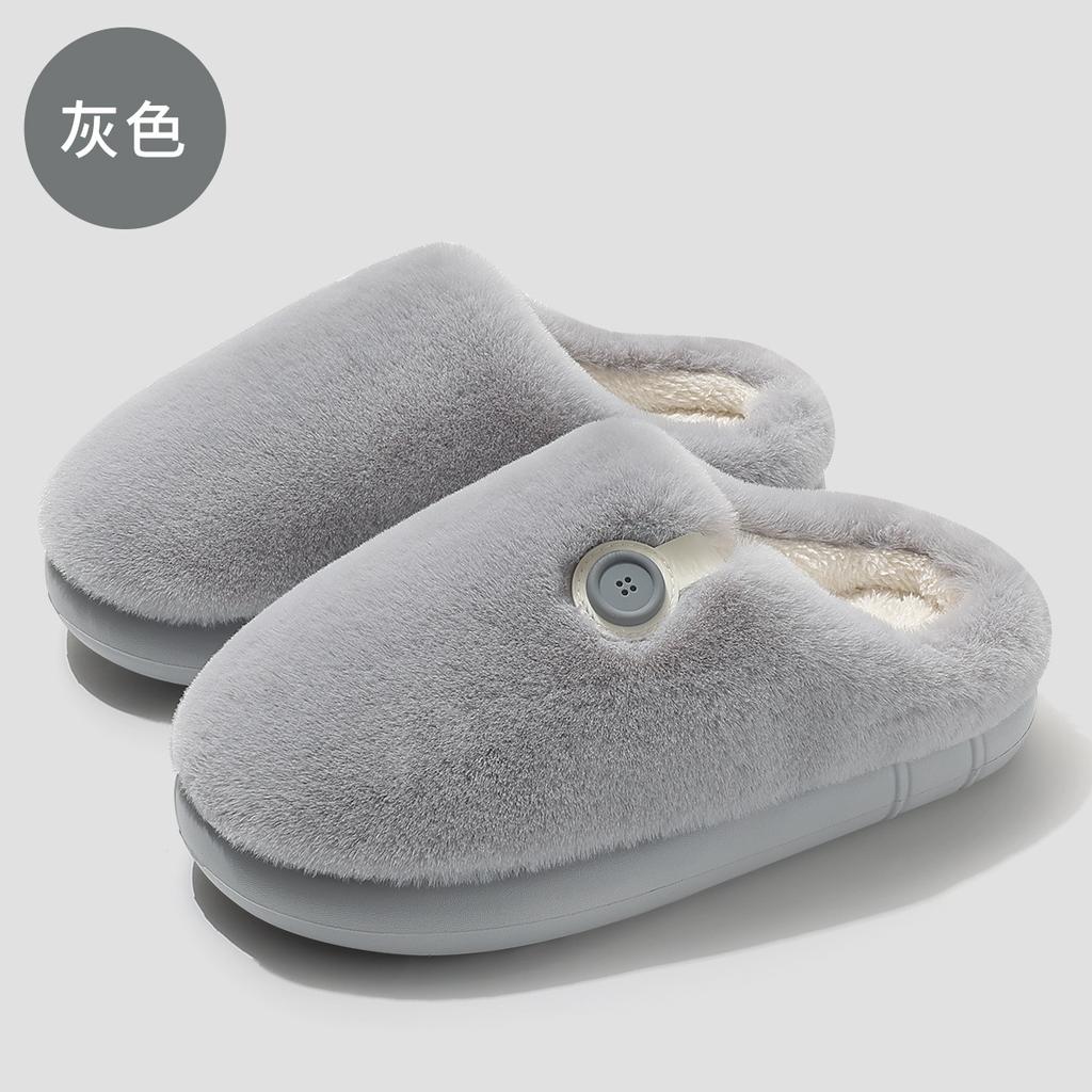 Home cotton slippers winter plush warm indoor household bedroom winter fluffy slippers winter