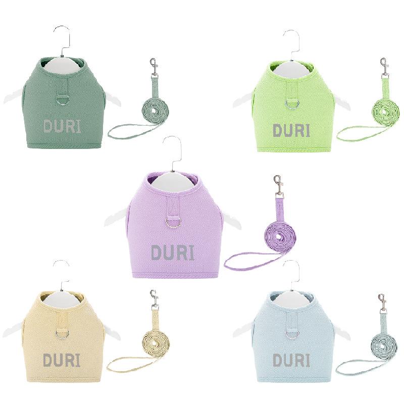 Anti-slip Polyester Cat Dog Chest Strap Leash Four Seasons Universal Breathable Fashion Pet Traction Set 5 Colors