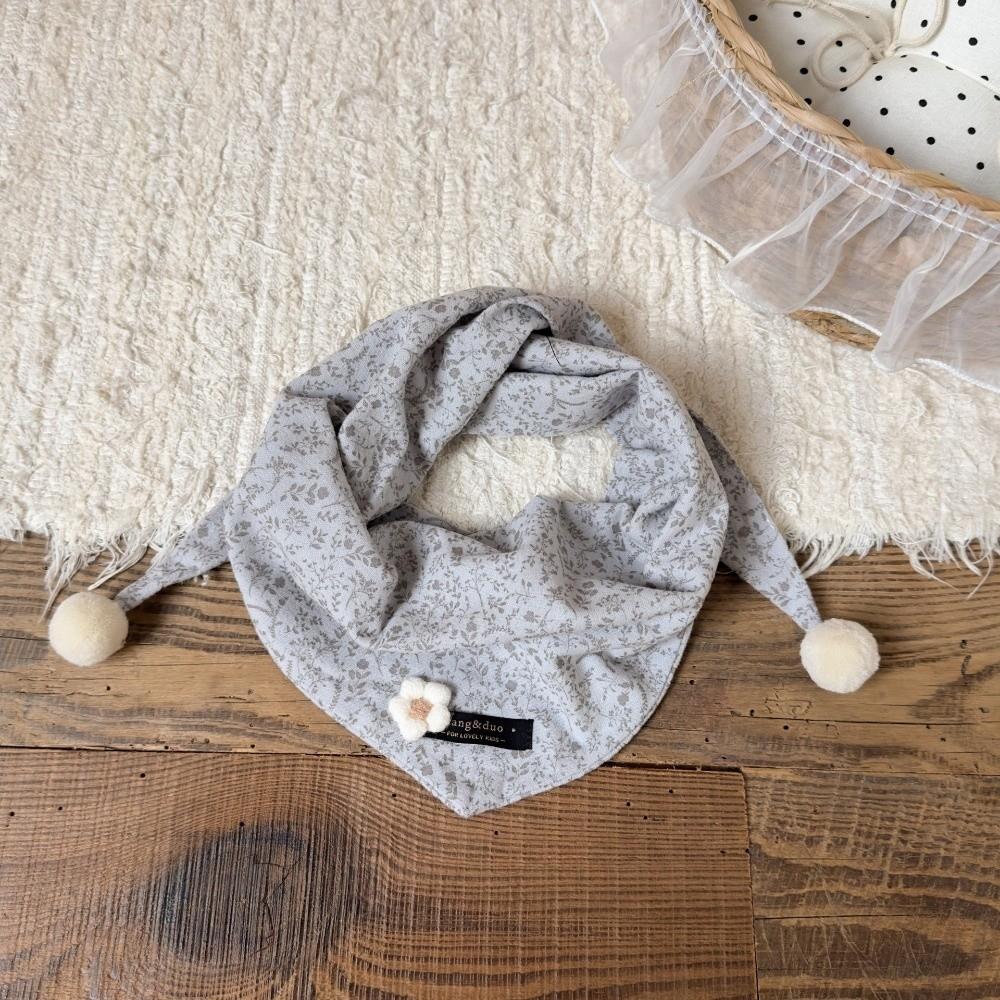Soft Skin-Friendly Neck Warmer Double Pom Pom Neckscarf Adorable Kid Triangle Scarf Daily