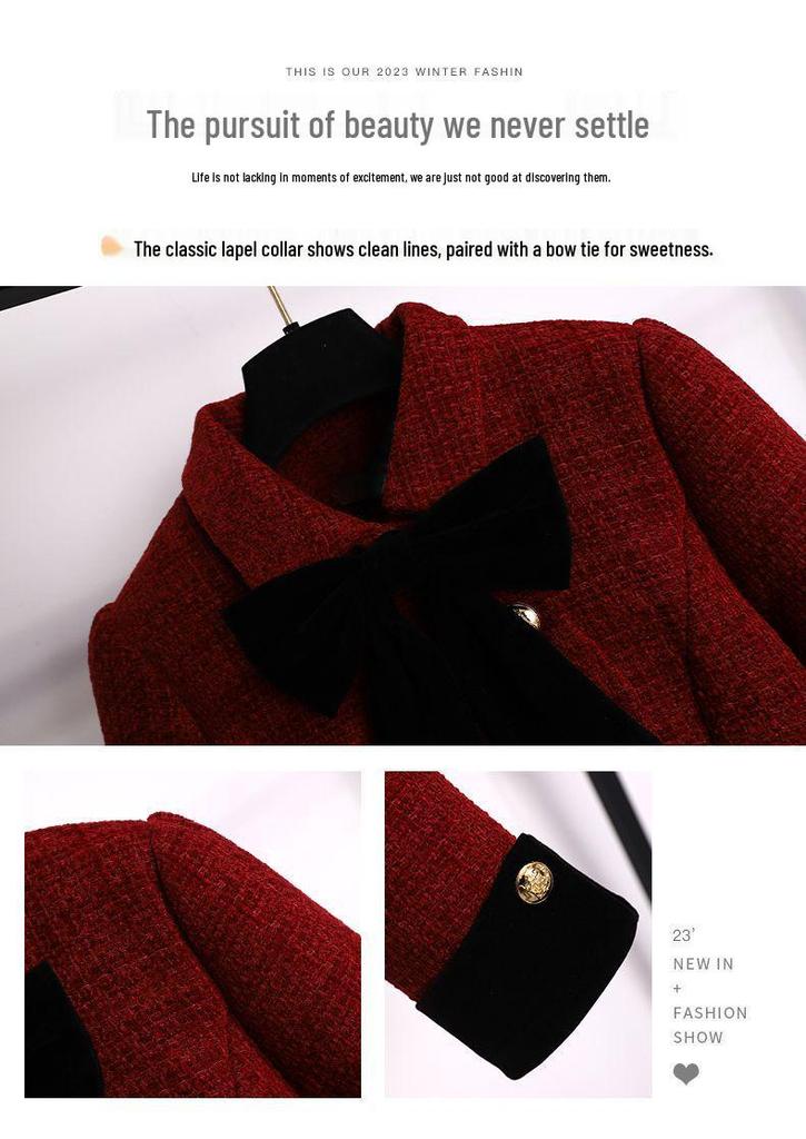 Women's Festive Slim-Fit Coco-Style Suit Skirt Set - Spring/Autumn 2026