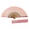 [Hasegawa] Folding Fan, Flowing Water and Cherry Blossoms, Pink, Silk Fan, Handcrafted by Kyoto Arti