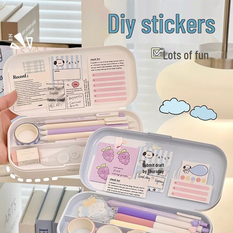 Cartoon Rabbit Pencil Case for Girls - Cute Stationery Storage Box for Elementary School Students