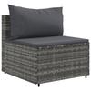 10 Piece Garden Lounge Set with Cushions Grey Poly Rattan