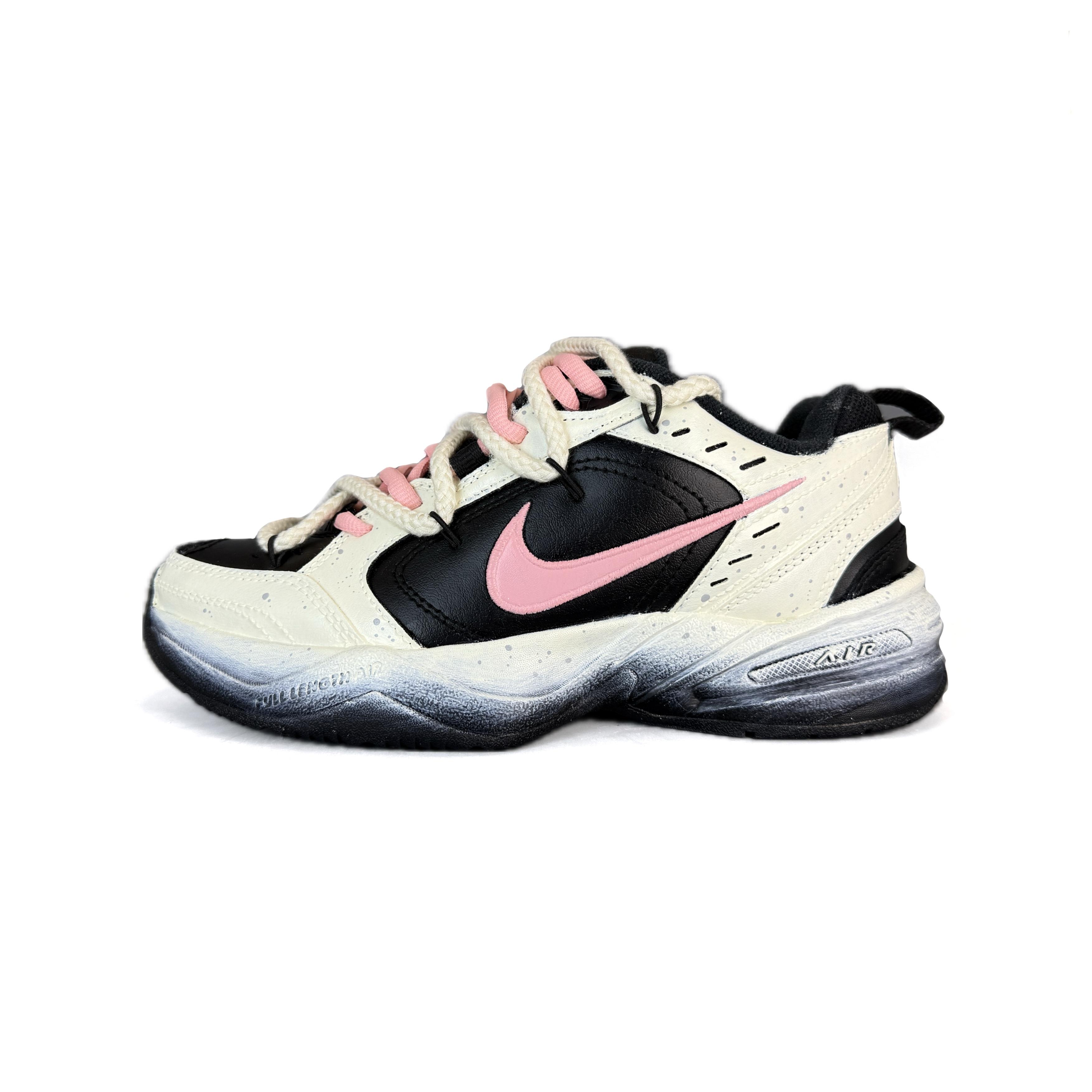 

Nike Air Monarch 4 Wear resistant And Lightweight Low top Chunky Sneakers Unisex Pink White 415445-001(Team502-) 40.5