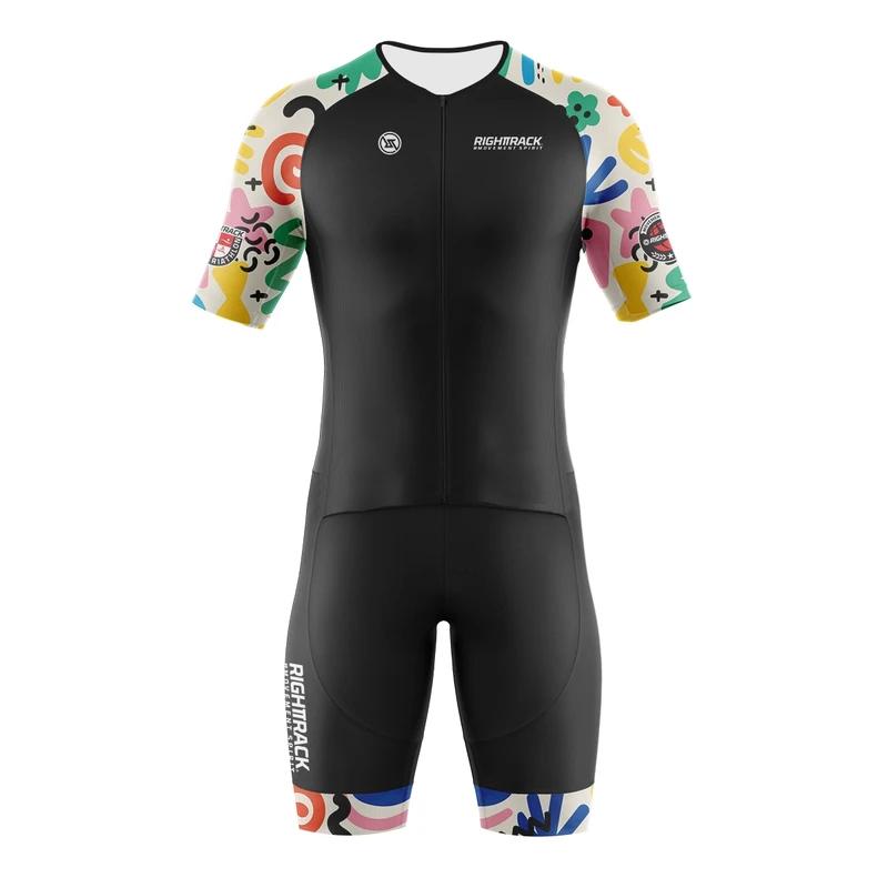 Trisuit MEN'S Short Sleeve Skinsuit World Triathlon Clothes Swimming Cycling Running Skating Colorful Apparel Summer Breathable Cycling Suit Set 2026