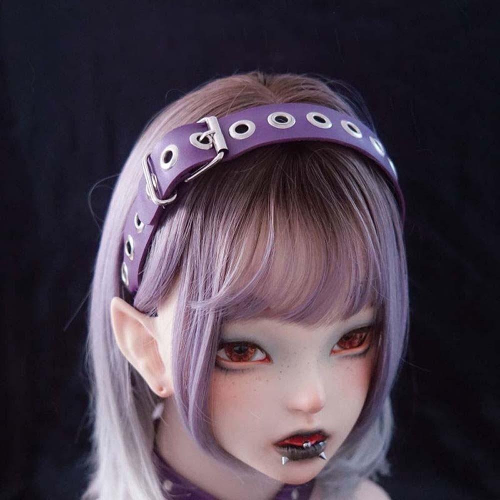 

Панк Ободок с заклепками в стиле рок, Полый кожаный ремешок с пряжкой, Стимпанк Обруч для волос, Женский Style 5