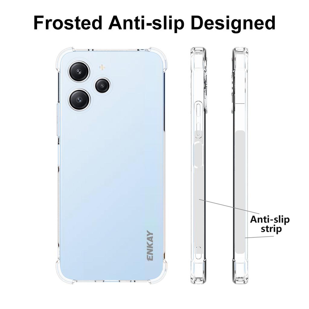 ENKAY HAT PRINCE For Xiaomi Redmi 12 4G TPU Phone Case Anti-slip Strip Edge Transparent Cover