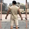 Men's Summer Cotton Top Wide-Shoulder Vest Casual Sports Running Sleeveless Shirt