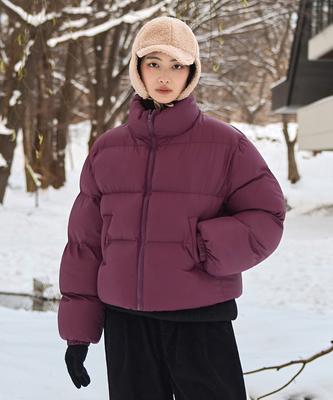 Minimalproject Minimal Glossy Crop Puffer Short Jacket Mpj109 [Wine]