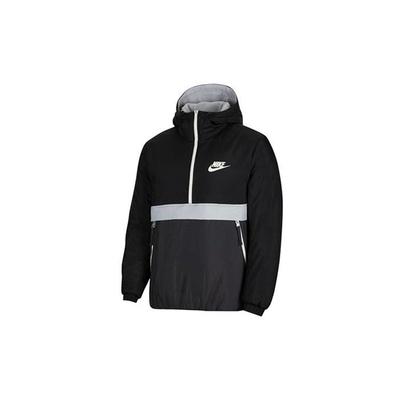 Synthetic Fill Casual Sport Hooded Pullover Sweatshirt Men Tops Black CV9190-010