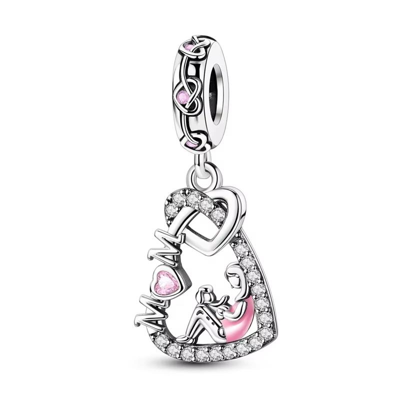 Splittable Mother Daughter Dangle Charm Bead Component Bead Components Compatible With Authentic Original Bracelet High Quality Fine Jewelry Designed