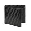 Men's Carbon Fiber Pattern Wallet Two-fold Genuine Leather Multi-slot Change Position Short Clip